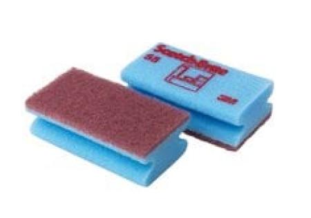 3M™ Scotch-Brite™ Schwamm 55, Blau / Braun, 70 mm x 130 mm, 10 x 10 Stück / Karton