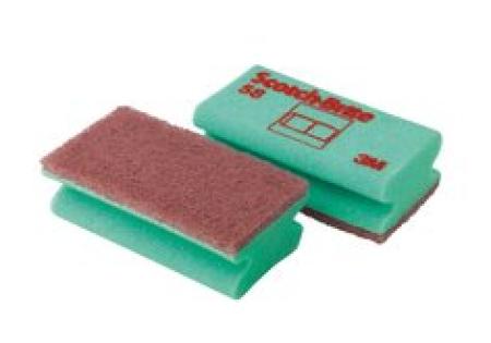 3M™ Scotch-Brite™ Schwamm 58, Grün / Braun, 70 mm x 130 mm, 10 x 10 Stück / Karton