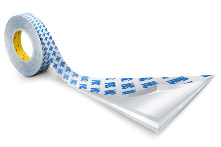 3M™ Doppelseitiges Klebeband mit Papiervlies-Träger 90775, Weiß, 1200 mm x 50 m, 0.08 mm