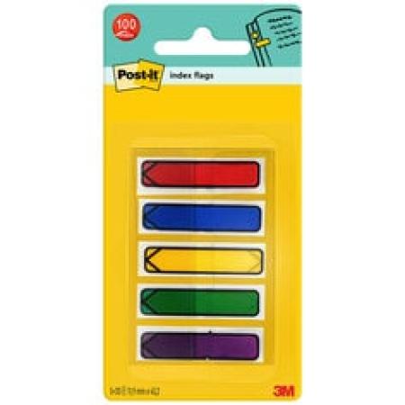 Post-it® Index Pfeile, Verschiedene Farben, 11.9 mm x 43.2 mm, 100 Haftstreifen/Spender, 1 Spender/Packung