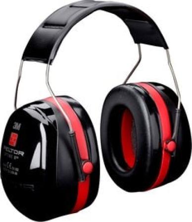 3M™ PELTOR™ Optime™ III Kapselgehörschützer, schwarz/rot, Kopfbügel, H540A-411-SV