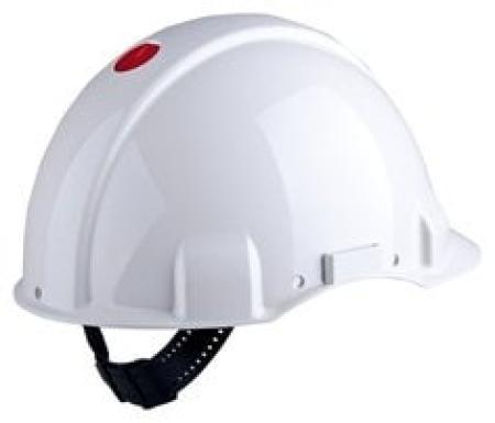 3M™ Schutzhelm, Uvicator, Pinlock-Verschluss, nicht belüftet, dielektrisch 440 V, Kunststoffschweißband, Weiß, G3001CUV-VI