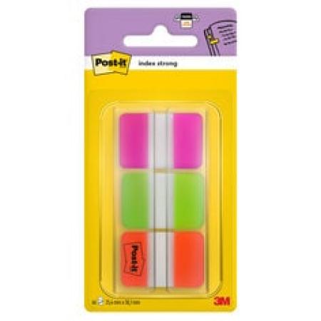 Post-it® Index Strong Ablagetabs, Standard, Verschiedene Farben, 25.4 mm x 38.1 mm, 66 Haftstreifen/Spender, 1 Spender/Packung