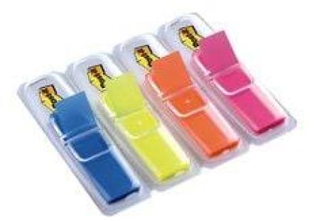 Post-it® Index 683HF4, 11,9 x 43,2 mm, blau, gelb, orange, pink, 4 x 35 Haftstreifen