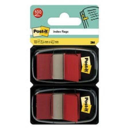 Post-it® Index Haftstreifen, Standard, Rot, 25.4 mm x 43.2 mm, 50 Haftstreifen/Spender, 2 Spender/Packung