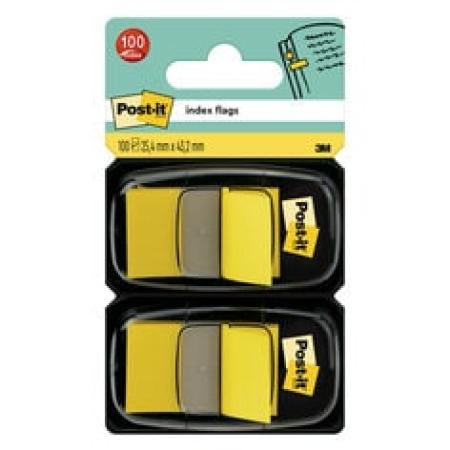 Post-it® Index Haftstreifen, Standard, Gelb, 25.4 mm x 43.2 mm, 50 Haftstreifen/Spender, 2 Spender/Packung
