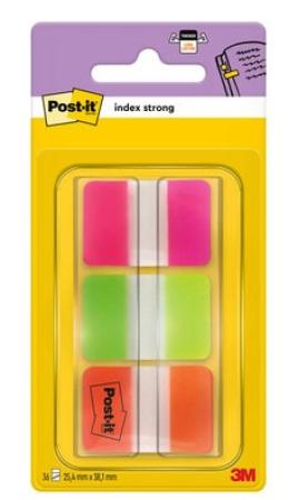 Post-it® Index Strong Ablagetabs, Standard, Rosa und Grün, 25.4 mm x 38.1 mm, 36 Haftstreifen/Spender, 1 Spender/Packung