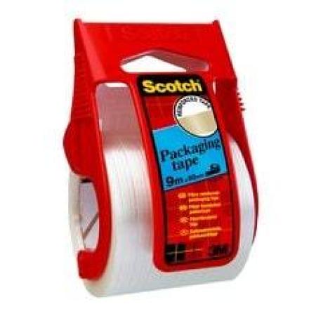 Scotch® Verstärktes Fixierungsklebeband, Transparent, 48 mm x 9 m, 1 Rolle auf Handabroller/Packung