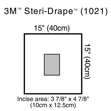 3M™ Steri Drape™ Ophthalmologie-Abdeckung mit Inzisionsfolie, 1021, 40 cm x 40 cm, 10 Stück  / Packung