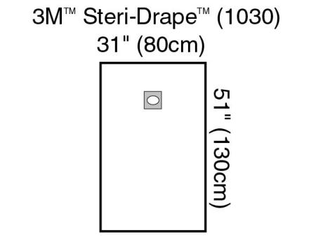 3M™ Steri Drape™ Lochfolie mit Klebezone, 1030, 80 cm x 130 cm, 10 Stück / Packung