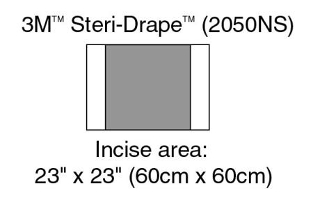3M™ Steri-Drape™ 2 Inzisionsfolie,2050NS, Inzisionsbereich 60 cm x 60 cm