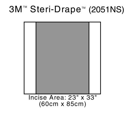 3M™ Steri-Drape™ 2 Inzisionsfolie, 2051NS, Inzisionsbereich 60 cm x 85 cm