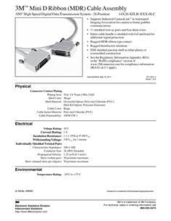 3M™ 14T26-SZLB-300-0LC, Camera Link Kabelgarnitur, Overmolded, 26-pol, Beige, 3,00 m