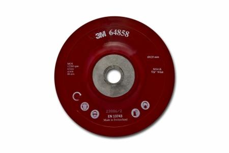 3M™ Hochleistungsstützteller flach, rot, 125 mm, M14, flexibel