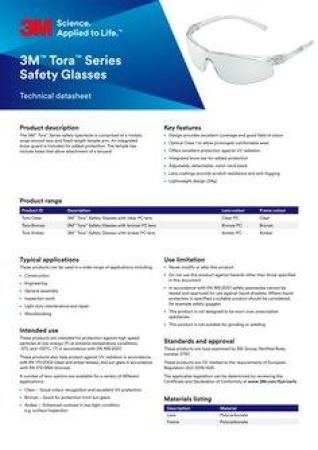 3M™ Tora™ Schutzbrille, Antikratz-/Antibeschlag-Beschichtung, braune Scheibe, TORA3