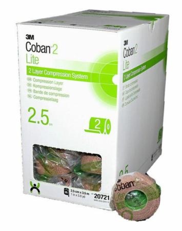 3M™ Coban™ 2 Lite Kompressionslage, 20721, 2,5 cm x 3,5 m, 36 / Packung