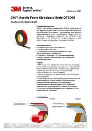 3M™ Acrylic Foam doppelseitiges Klebeband GT6008 F, Grau, 0.8 mm, 8 mm x 33 m