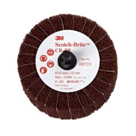 Scotch-Brite™ Roloc™ Lamellenbürste CB-ZR, rot, 63 mm, 32 mm, 32 mm, P120, A, fine