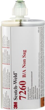 3M™ Scotch-Weld™ 2-Komponenten-Konstruktionsklebstoff auf Epoxidharzbasis 7260NS, Grau, Teil B/A , 400 ml