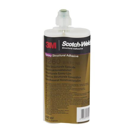 3M™ Scotch-Weld™ 2-Komponenten-Konstruktionsklebstoff auf Epoxidharzbasis 7260FC NS, Schwarz, Teil B/A , 400 ml
