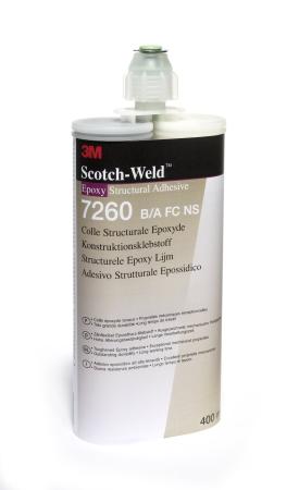 3M™ Scotch-Weld™ 2-Komponenten-Konstruktionsklebstoff auf Epoxidharzbasis 7260, Ohne Glasperlen, Schwarz, 400 ml