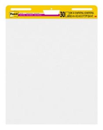 Post-it® Super Sticky selbsthaftendes Meeting Chart/Flipchart 559P-3, Weiß, 63.5 cm x 76.2 cm, Promotion, 2 Blöcke + 1 Gratis/Packung, 100% PEFC SGSCH-PEFC-COC-110078
