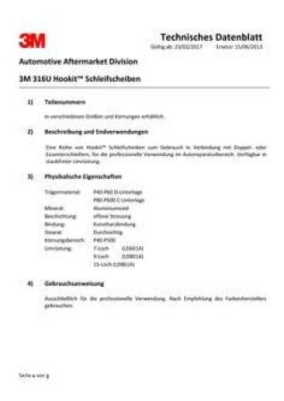 3M™ Hookit™ Rot 316U, 150 mm, P320, 15-fach gelocht, 500 Stück / Karton