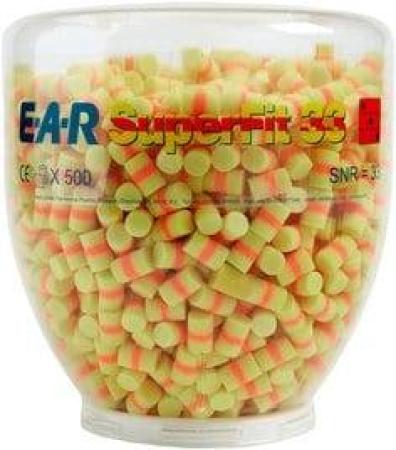 3M™ E-A-R™ Classic™ SuperFit™ 33 Nachfüll-Gehörschutzstöpsel, Nachfüllbehälter, 500 Paar/Packung, PD-01-007