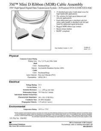 3M™ 14526-EZHB-050-0QC, LVDS Kabelgarnitur, 26-pol, Beige, 0,50 m