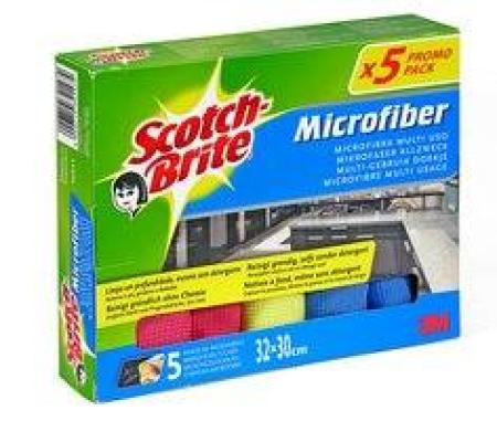 Scotch-Brite™ Mikrofaser All-in-one-Tuch W811, farblich assortiert, 5 Stück