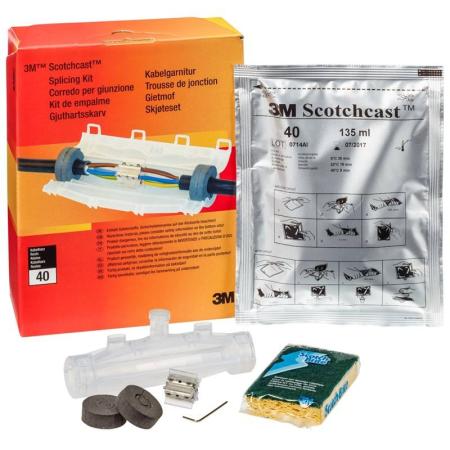 3M™ Scotchcast™ 92-NBA 5HI Gießharz-Verbindungsgarnitur, flammenwidrig/chemikalienbeständig, 0,6/1 kV, 4x 50 - 95, 5x 25 - 50 mm²