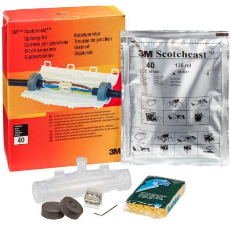 3M™ Scotchcast™ 92-NBA 7HI Gießharz-Verbindungsgarnitur, flammenwidrig/chemikalienbeständig, 0,6/1 kV, 4x 120 - 240 mm²