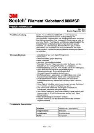 Scotch® Filamentklebeband 880MSR, Transparent, 100 mm x 50 m