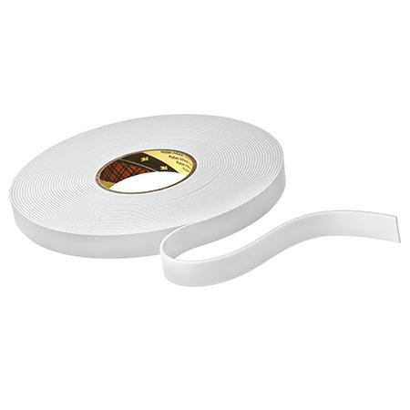 3M™ Doppelseitiges PE-Schaumstoff-Klebeband 9515W, Weiß, 12 mm x 33 m, 1.5 mm