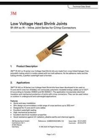 3M™ 91-AHA 23 N Warmschrumpf-Verbindungsgarnitur mit konzentrischer Abschirmung, 0,6/1 kV, 4x 50 - 70 mm²