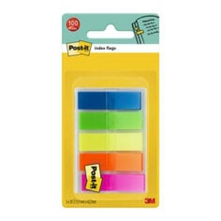 Post-it® Index Haftstreifen, Mini, Transluzente Farben, 11.9 mm x 43.2 mm, 100 Haftstreifen/Spender, 1 Spender/Packung