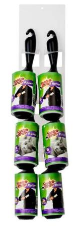 Scotch-Brite™ Tierhaar- / Kleider-Fusselroller Clip-Strip 836/7R-56C, extra gründlich und schonend, 56 Blatt, Clip-Strip mit 12 Fusselrollern