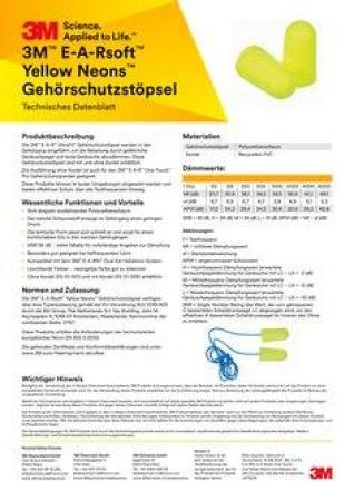 3M™ E-A-RSoft™ Gehörschutzstöpsel ES01001S