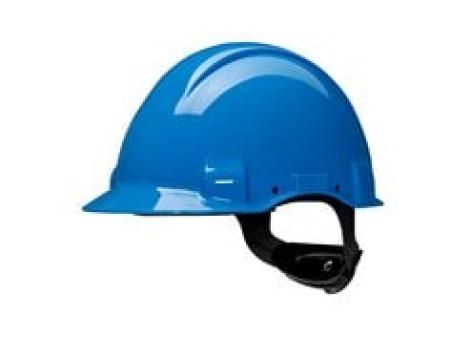 3M™ Schutzhelm, Uvicator, Pinlock-Verschluss, nicht belüftet, dielektrisch 440 V, Kunststoffschweißband, Blau, G3001CUV-BB