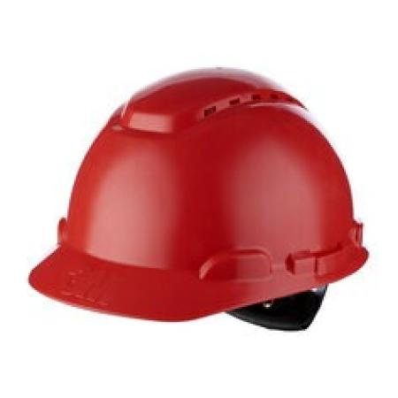 3M™ Schutzhelm, Ratschenverschluss, belüftet, Kunststoffschweißband, Rot, H700N-RD