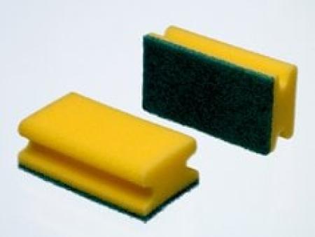 3M™ Reinigungschwamm 24D, Gelb/Grün, 70 mm x 130 mm, 100 Stück / Karton