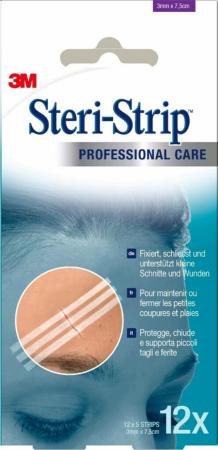 3M™ Steri-Strip™ Wundverschlussstreifen, 1540NP-12, 3mm x 75mm, 12 x 5 Streifen/Packung