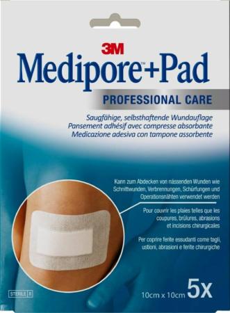 3M™ Medipore™ + Pad Steriler Wundverband mit Wundauflage, Praxispackung, 3566NP, 10 cm x 10 cm, 25 Stück/Packung