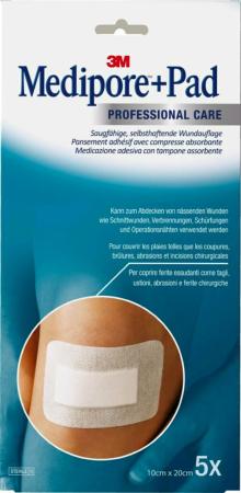 3M™ Medipore™ + Pad Steriler Wundverband mit Wundauflage, Praxispackung, 3570NP, 10 cm x 20 cm, 5 Stück/Packung