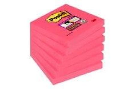Post-it® Super Sticky Notes 6546SP, 76 x 76 mm, mohnrot, 1 Block à 90 Blatt, 100% PEFC SGSCH-PEFC-COC-110078