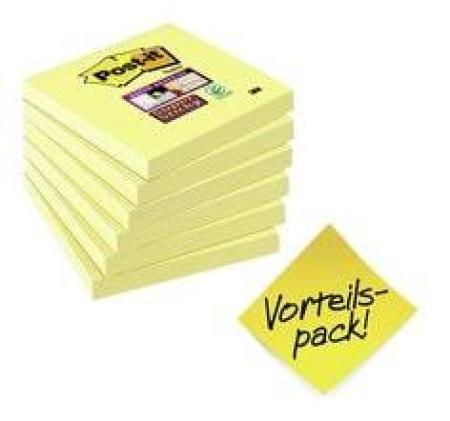 Post-it® Super Sticky Notes  6546SYP, 76 x 76 mm, Gelb, 6 Blöcke à 90 Blatt, 100% PEFC SGSCH-PEFC-COC-110078