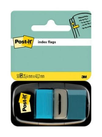 Post-it® Index Haftstreifen, Standard, Hellblau, 25.4 mm x 43.2 mm, 50 Haftstreifen/Spender, 1 Spender/Packung