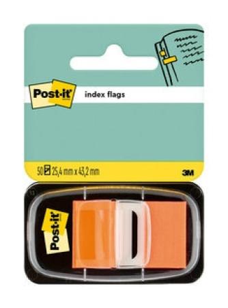 Post-it® Index Haftstreifen, Standard, Orange, 25.4 mm x 43.2 mm, 50 Haftstreifen/Spender, 1 Spender/Packung