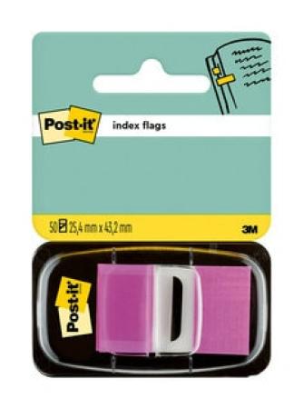 Post-it® Index Haftstreifen, Standard, Violett, 25.4 mm x 43.2 mm, 50 Haftstreifen/Spender, 1 Spender/Packung