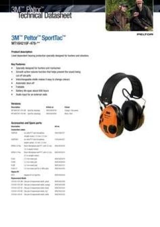 3M™ PELTOR™ SportTac™ Kopfbügel, Klappbar, 9-Wege-Kabel, FB3-F-06